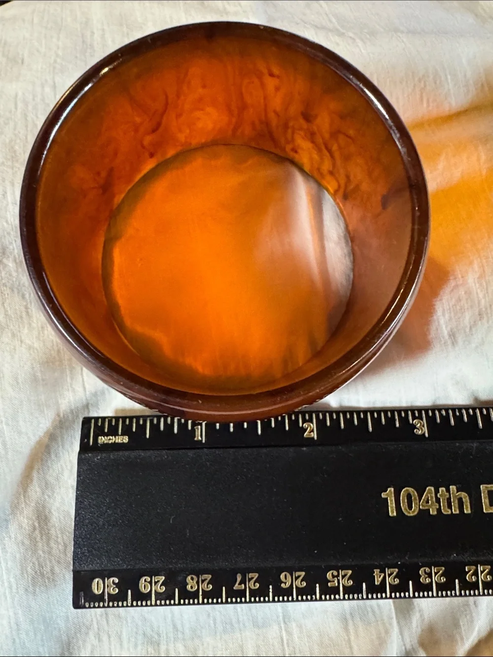 1940’s Bakelite Vintage Large chunky heavy Root beer Swirl Bangle Bracelet